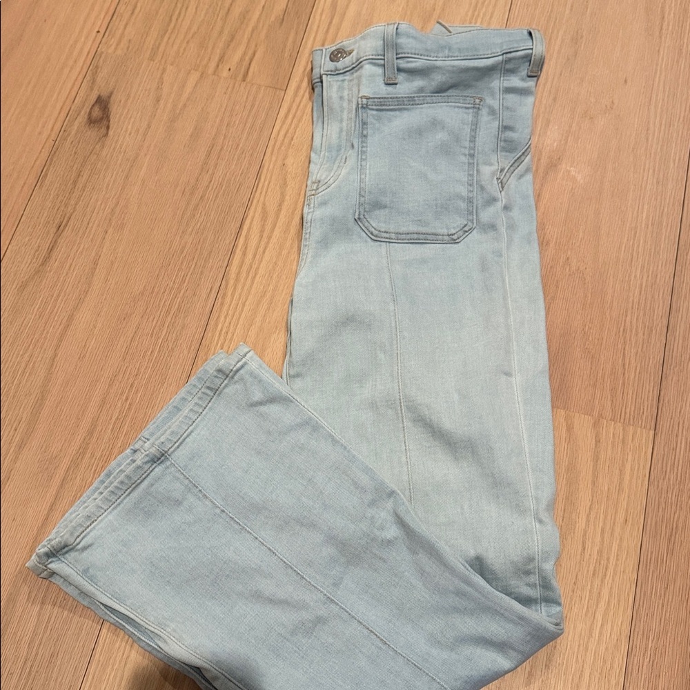 Veronica Beard Carson High Rise Flare Ankle Jeans Light Wash Aspen Size 28 - Picture 5 of 7